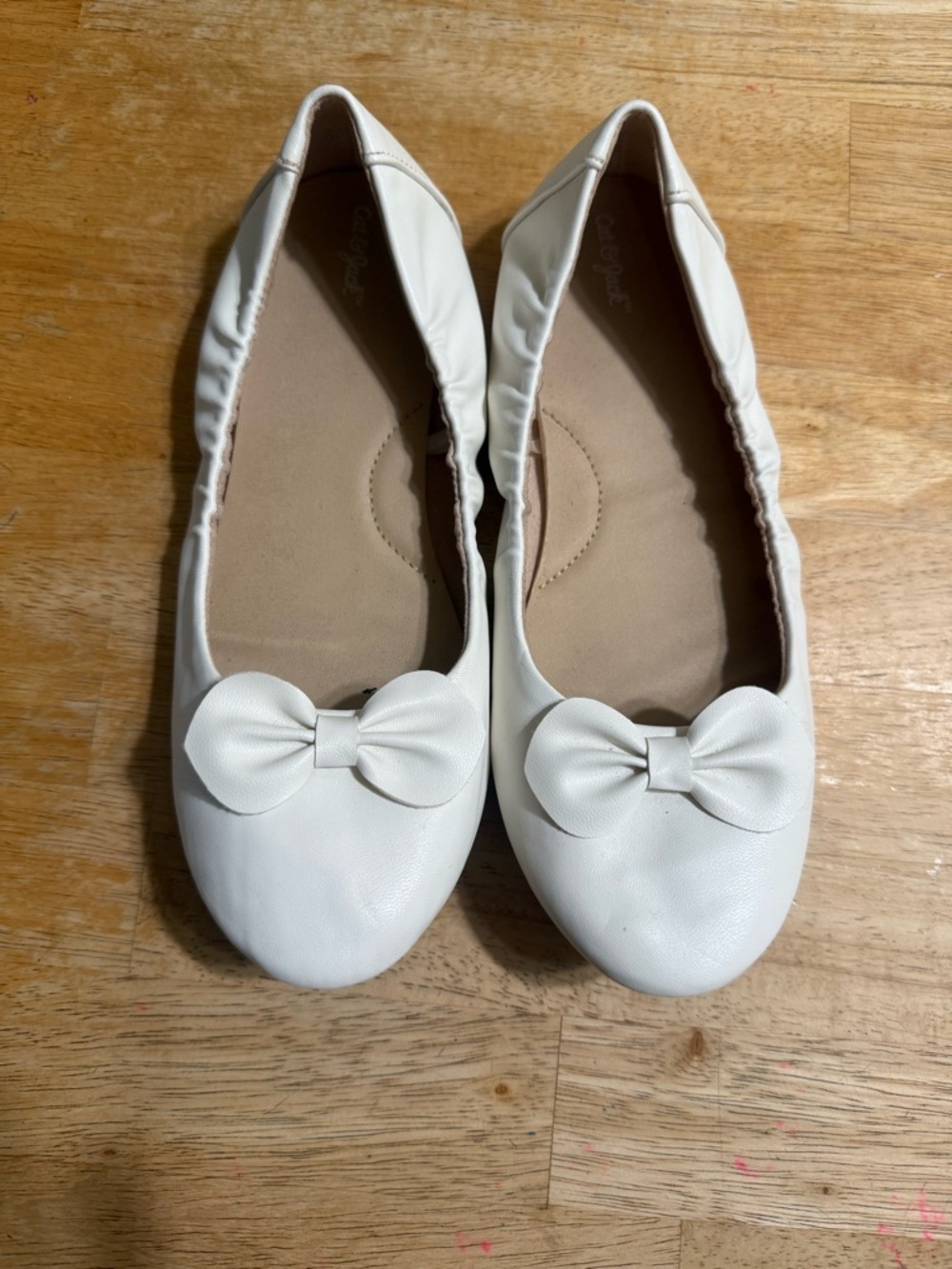 Cat & Jack White Bow Ballet Flats for Kids